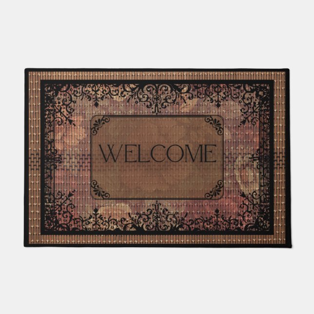 Whimsical Floral Fall Inspired  Doormat (Front)