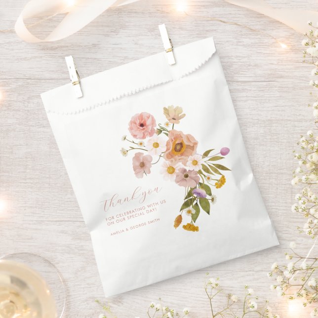 Whimsical floral favour bags, Bohemian Flowers Bag (Clipped)