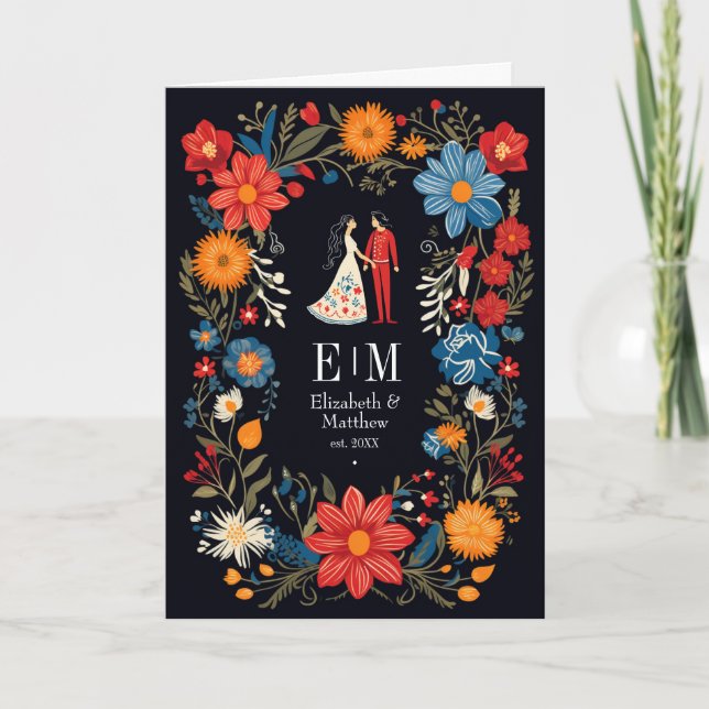 Whimsical Floral Fiesta Wedding Program (Front)