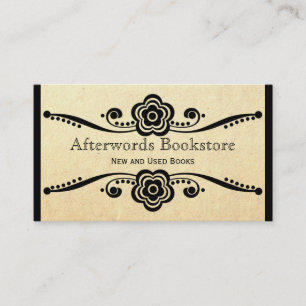 Whimsical Floral Flourish Business Card, Ivory Card