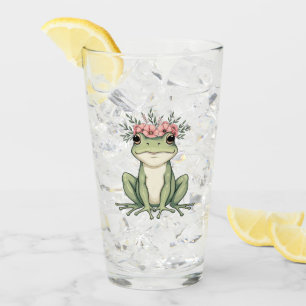 Whimsical Floral Frog Cottagecore Art Glass