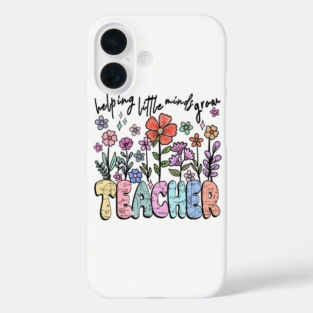 Whimsical Floral Garden Teacher Case-Mate iPhone Case (Back)