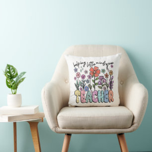 Whimsical Floral Garden Teacher Cushion
