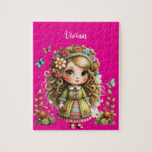 Whimsical Floral Girl Baby Jigsaw Puzzle