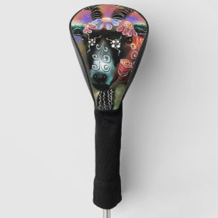 Whimsical Floral Goat Farm Animal Floral Peach Golf Head Cover