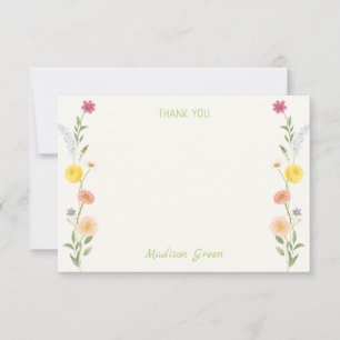 Whimsical Floral Graduation Thank You Card