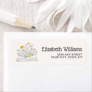 Whimsical Floral Her Next Chapter Bridal Shower Return Address Label