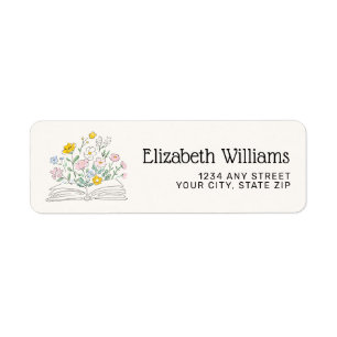 Whimsical Floral Her Next Chapter Bridal Shower  Return Address Label