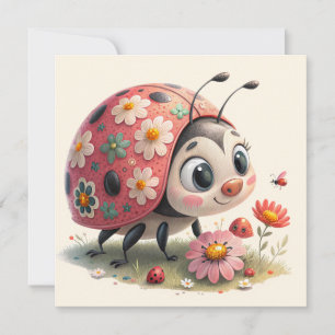 Whimsical floral ladybug