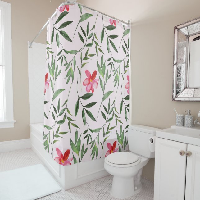 Whimsical Floral Light & Lovely  Shower Curtain (In Situ)