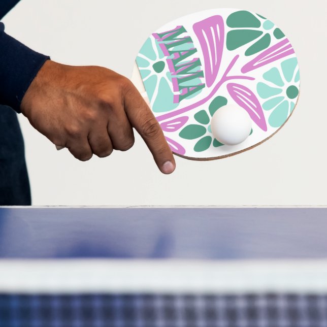 Whimsical Floral Mum  Ping Pong Paddle (Insitu)