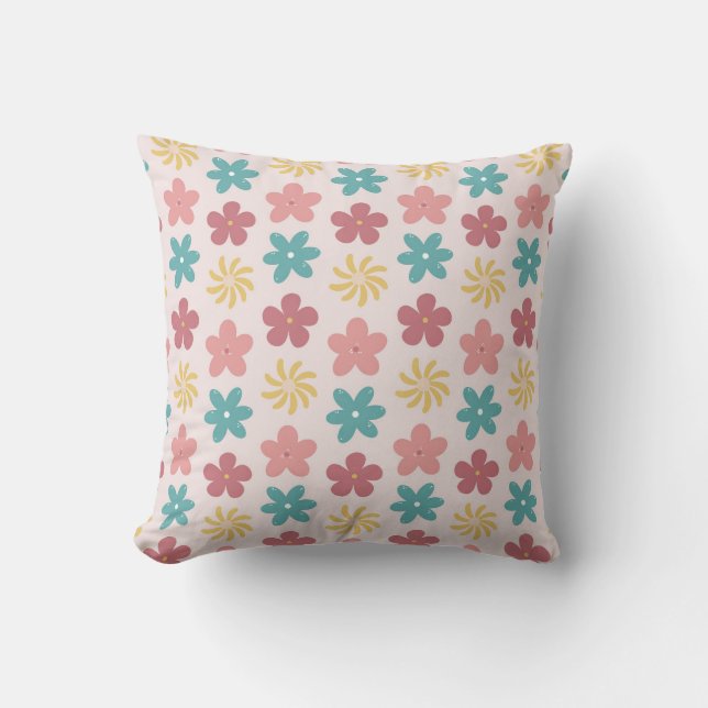 Whimsical Floral Pattern Cushion (Front)