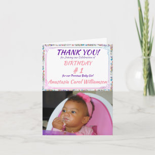 WHIMSICAL FLORAL PATTERN THANK YOU CARD