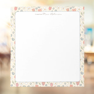 Whimsical Floral Personalised Teacher Notepad