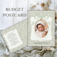 Whimsical Floral Photo Thank You Postcard 