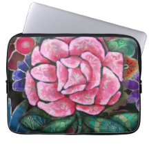 Whimsical Floral Pink Rose Art Nouveau Botanical