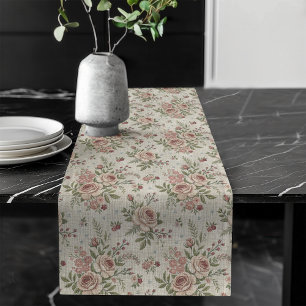 Whimsical Floral Playful Shabby Chic Aesthetic Long Table Runner