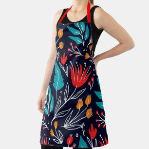 Whimsical Floral Print Apron