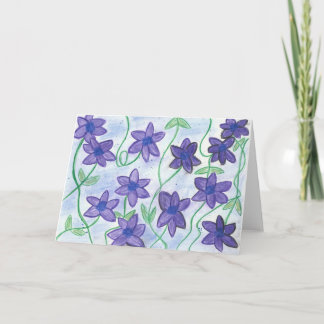 Whimsical-Floral River Greeting WaterColor Colour Card