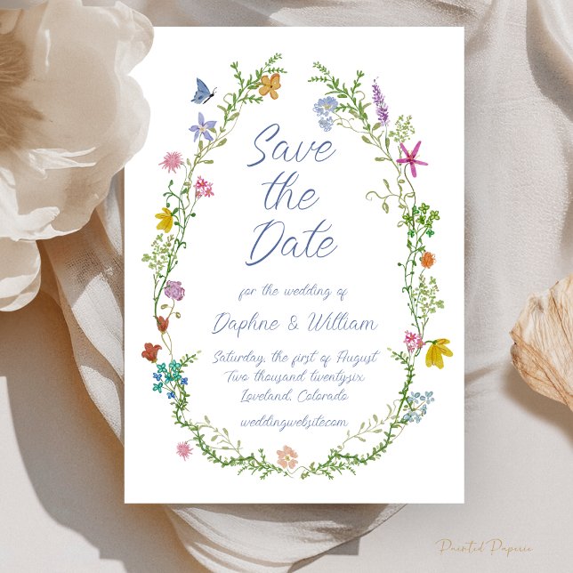 Whimsical Floral Save the Date Card (Whimsical Floral Save the Date Card
)