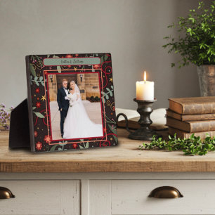 Whimsical Floral Stars Photo Customised Names  Plaque