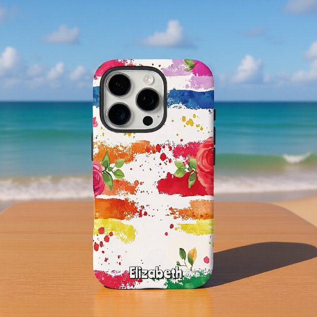 Whimsical Floral Stripes Case-Mate iPhone Case (Creator Uploaded)