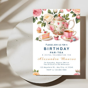 Whimsical Floral Tea Party Celebration Invitation