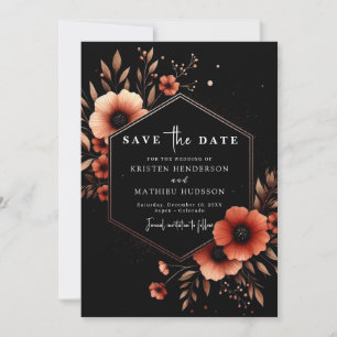 Whimsical Floral Terracotta Wedding Save The Date