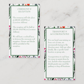 Whimsical Floral Watercolor Wedding Enclosure Card