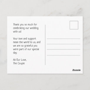 Whimsical Floral Watercolor Wedding Postcard