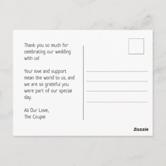 Whimsical Floral Watercolor Wedding Postcard