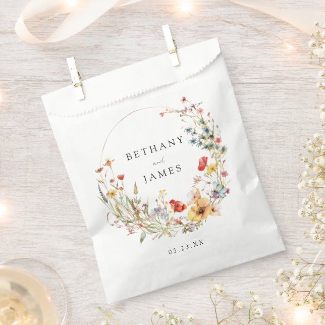 Whimsical Floral Wedding Favour Bag (Clipped)