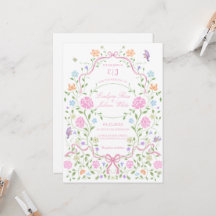 Whimsical Floral Wedding Invitation 