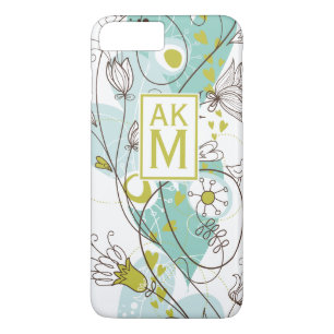Whimsical Florals Monogram iPhone 7 Plus Case