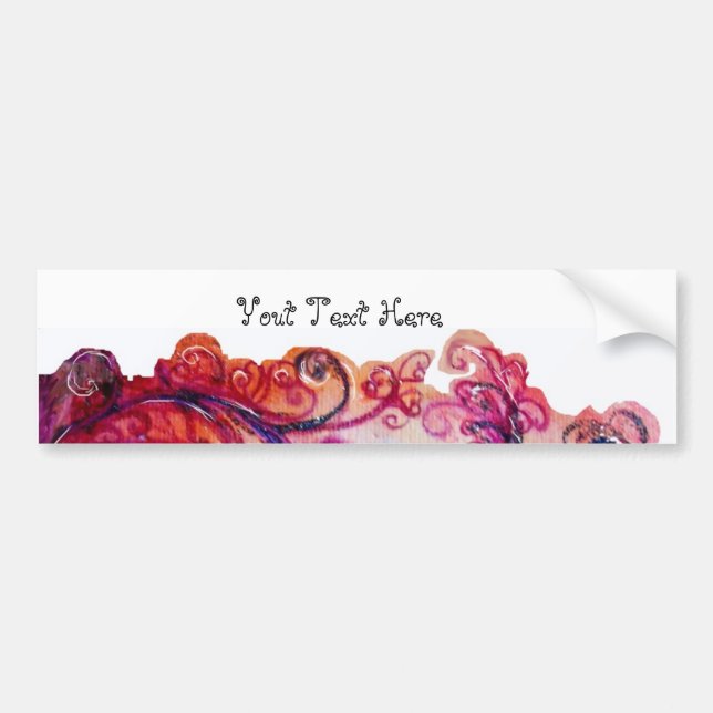 WHIMSICAL FLOURISHES bright pink purple white Bumper Sticker (Front)