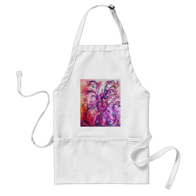 WHIMSICAL FLOURISHES bright pink purple white Standard Apron (Front)