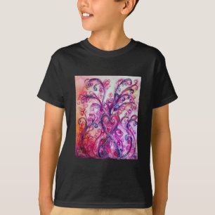 WHIMSICAL FLOURISHES bright pink purple white T-Shirt
