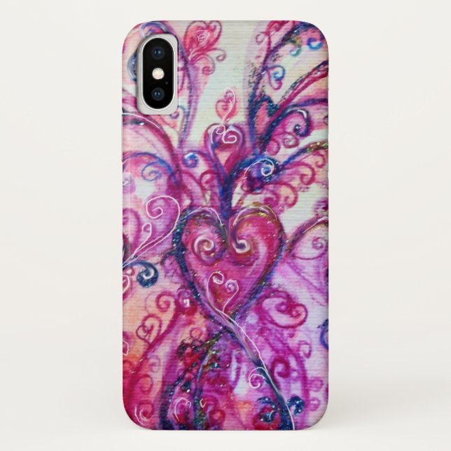 WHIMSICAL FLOURISHES bright pink red purple Case-Mate iPhone Case (Back)