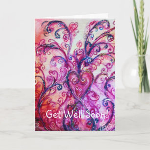 WHIMSICAL FLOURISHES HEART / Get Well Soon Card