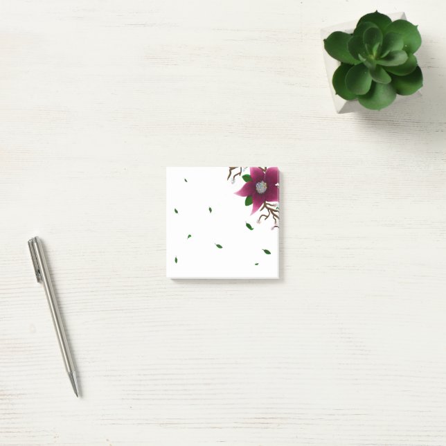 Whimsical Flower and Falling Leaves Post-it Notes (Office)