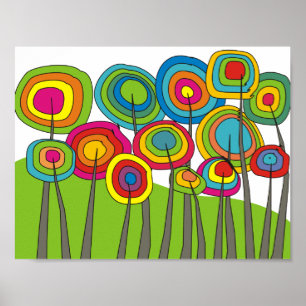 Whimsical Flower Art Poster #7