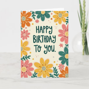 Whimsical Flower Birthday Card