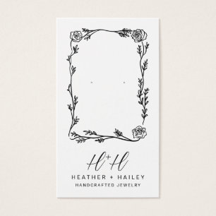 Whimsical Flower Border Jewelry Display Cards