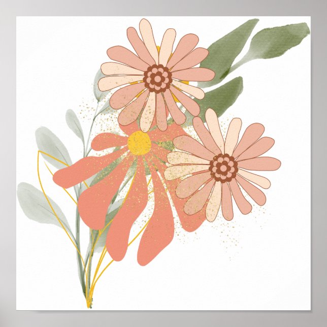Whimsical flower bouquet,  poster (Front)