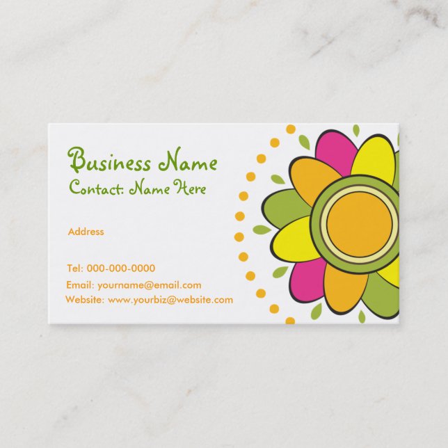 Whimsical Flower Business Card (Front)