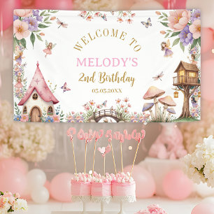Whimsical Flower Fairy 2nd birthday Banner