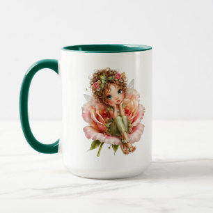 Whimsical Flower Fairy Girl Cottagecore Art Mug