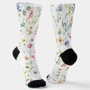 Whimsical Flower Floral Pattern Socks