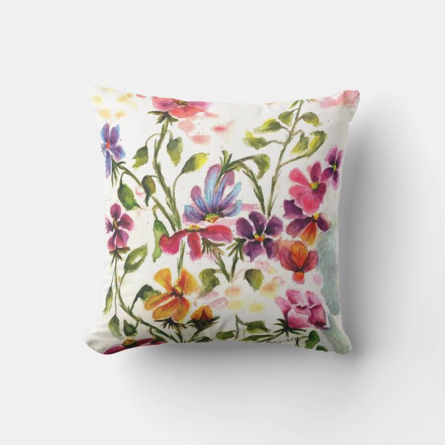 Whimsical Flower Garden Cushion (Front)