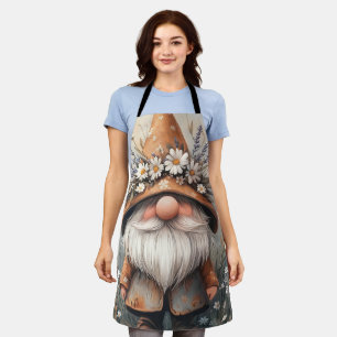 Whimsical Flower Gnome: Adorable Watercolor Art Apron